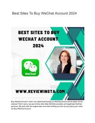 best sites to buy wechat account 2024