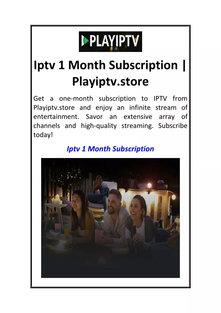 iptv 1 month subscription playiptv store