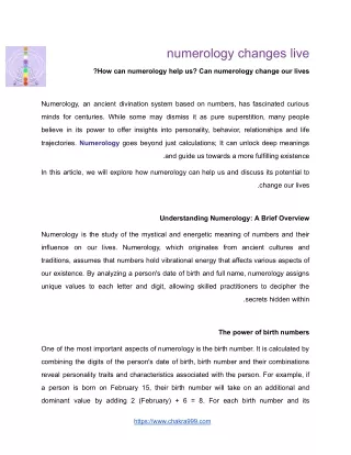 numerology changes live