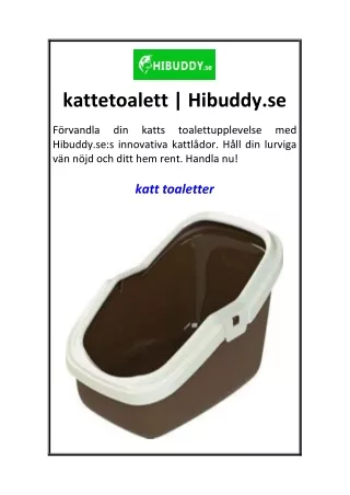 kattetoalett  Hibuddy.se