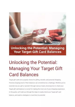 Unlocking the Potential_ Managing Your Target Gift Card Balances