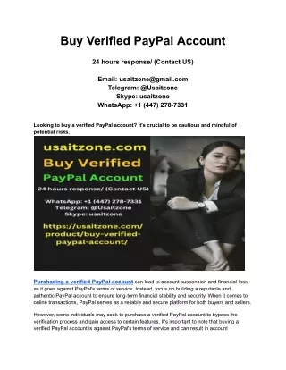 Buy Verified PayPal Account