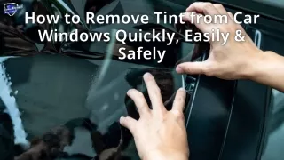 How to Remove Tint from Car Windows