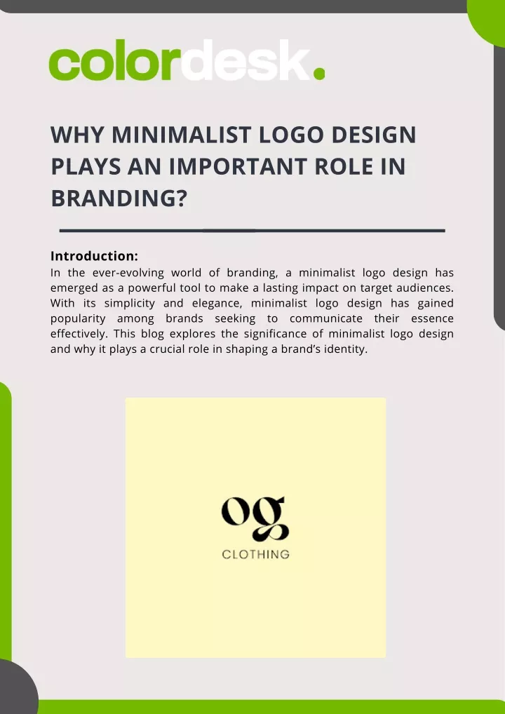 why minimalist logo design plays an important