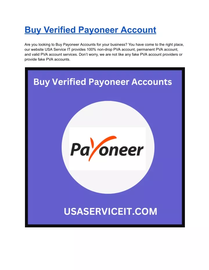 buy verified payoneer account