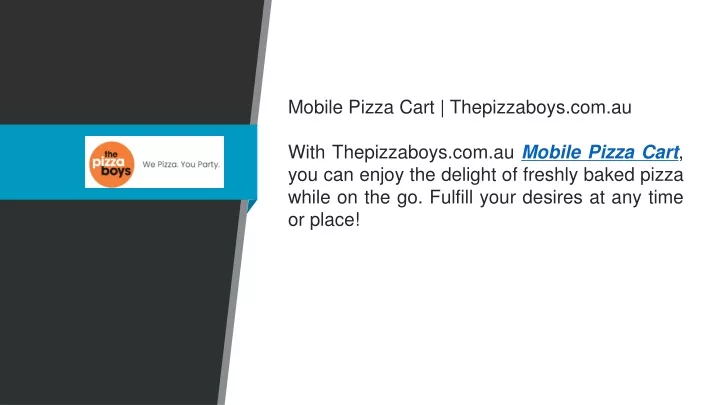 mobile pizza cart thepizzaboys com au with