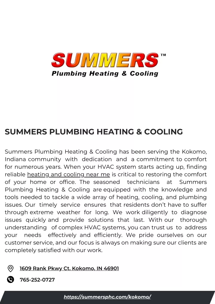 summers plumbing heating cooling