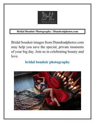 Bridal Boudoir Photography | Diandradphotos.com