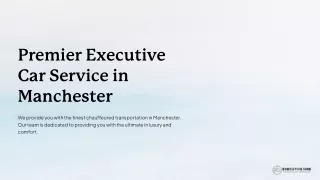 Premier Executive Car Service in Manchester