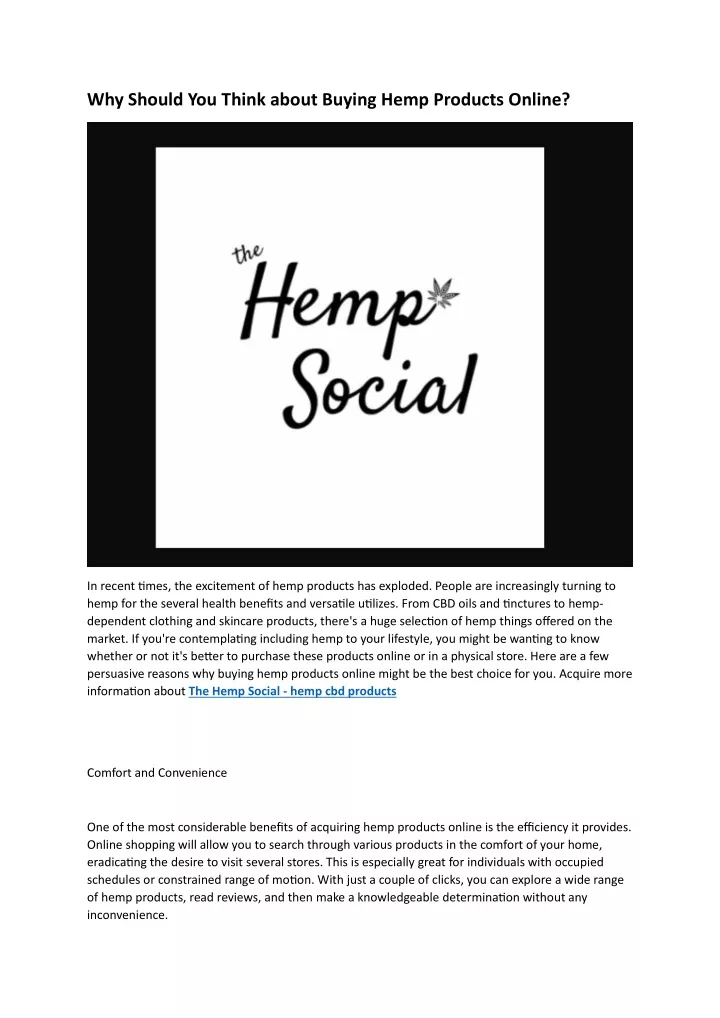 why should you think about buying hemp products