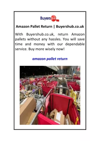 Amazon Pallet Return  Buyershub.co.uk