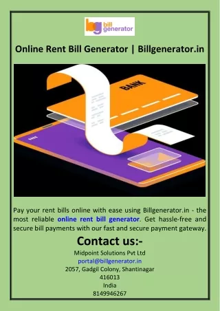 Online Rent Bill Generator  Billgenerator.in