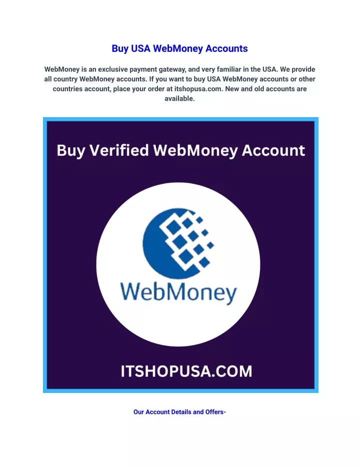 buy usa webmoney accounts