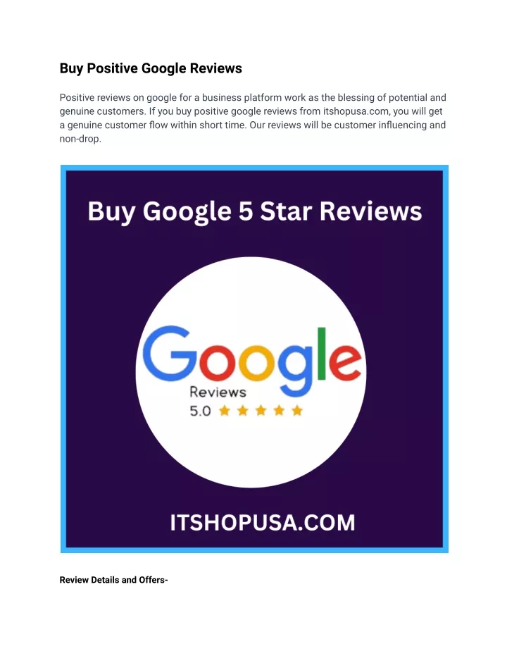 buy positive google reviews