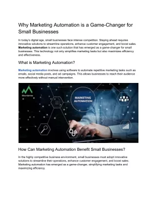 Why Marketing Automation is a Game-Changer for Small Businesses