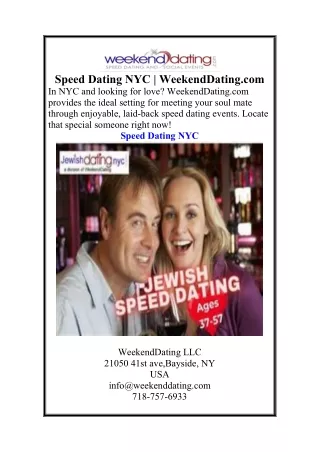 Speed Dating NYC | WeekendDating.com