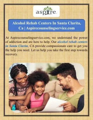 Alcohol Rehab Centers In Santa Clarita, Ca  Aspirecounselingservice.com