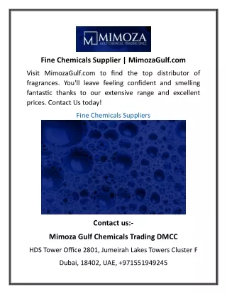 Fine Chemicals Supplier MimozaGulf