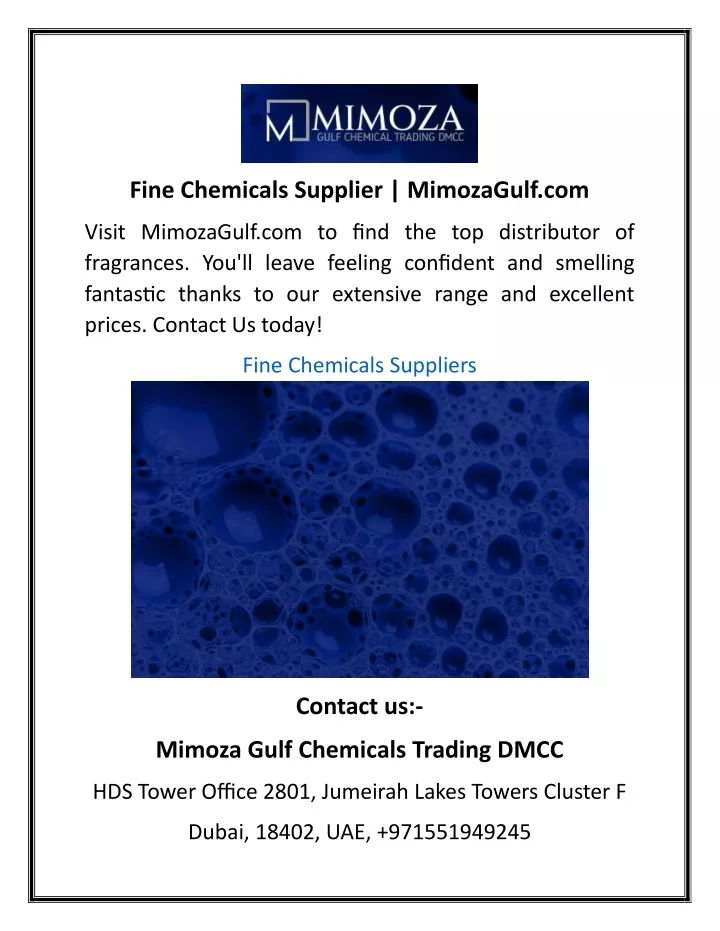 fine chemicals supplier mimozagulf com