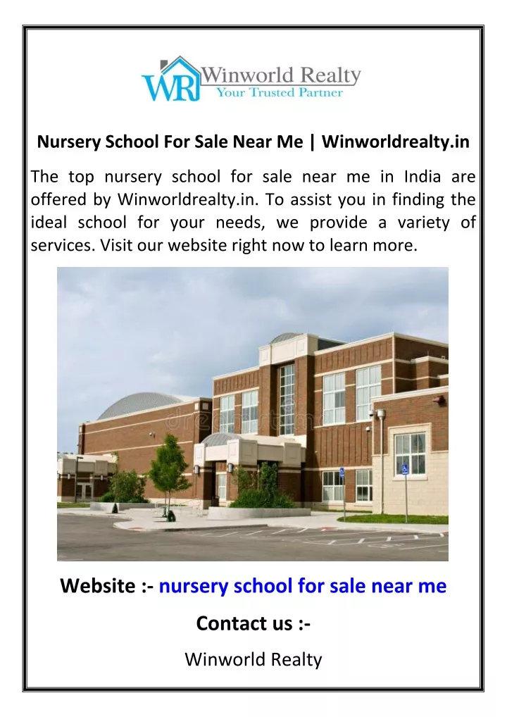 nursery school for sale near me winworldrealty in