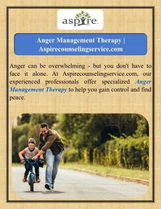 Anger Management Therapy  Aspirecounselingservice.com