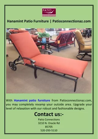 Hanamint Patio Furniture  Patioconnectionaz.com