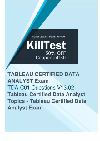 Tableau TDA-C01 Exam Questions - Clear Your Exam with Good Marks