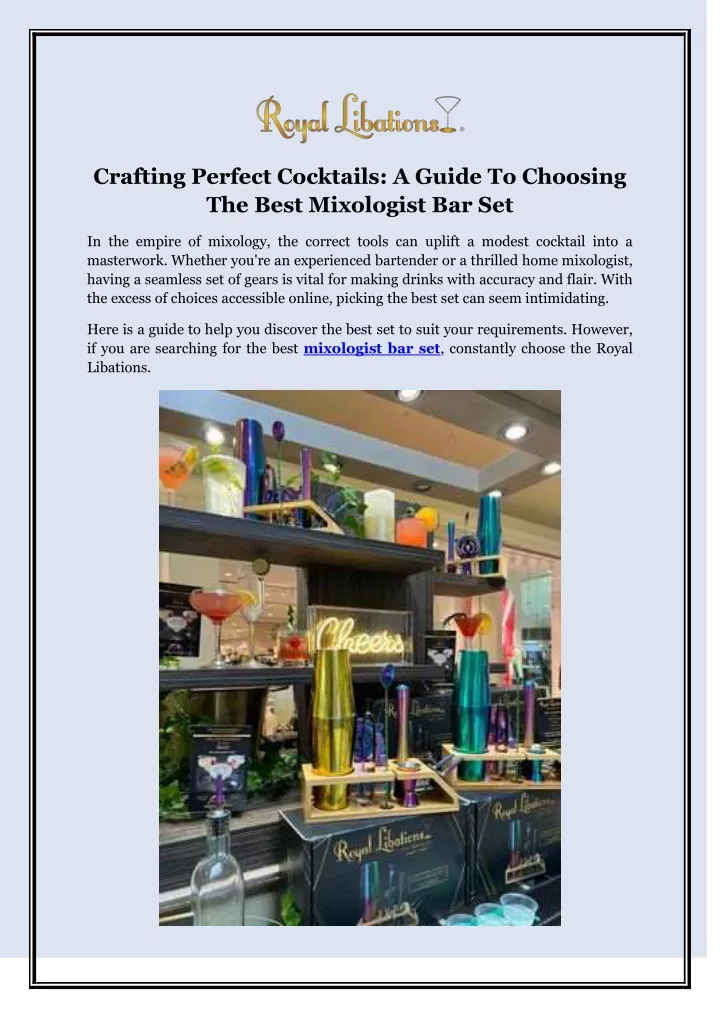 crafting perfect cocktails a guide to choosing