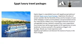 Egypt luxury travel packages