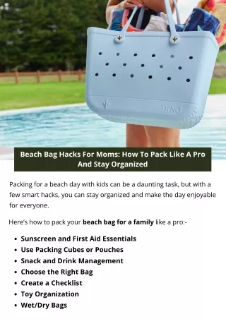 Beach Bag Hacks For Moms: How To Pack Like A Pro And Stay Organized