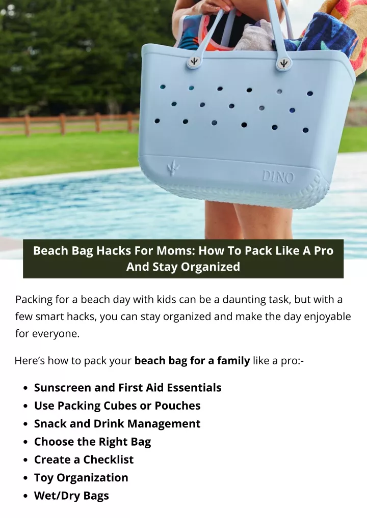 beach bag hacks for moms how to pack like