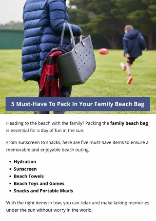 5 Must-Have To Pack In Your Family Beach Bag