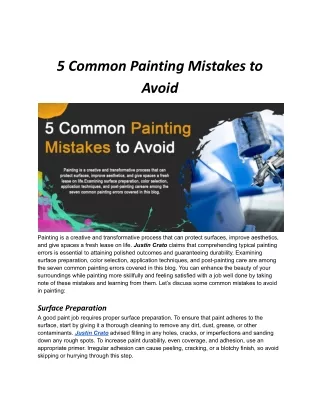 5 common painting mistakes to avoid