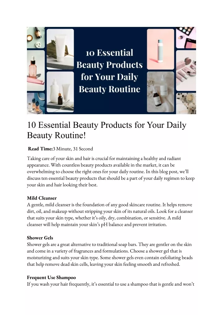 10 essential beauty products for your daily