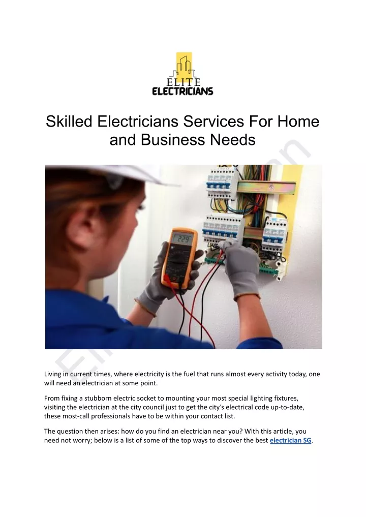 skilled electricians services for home