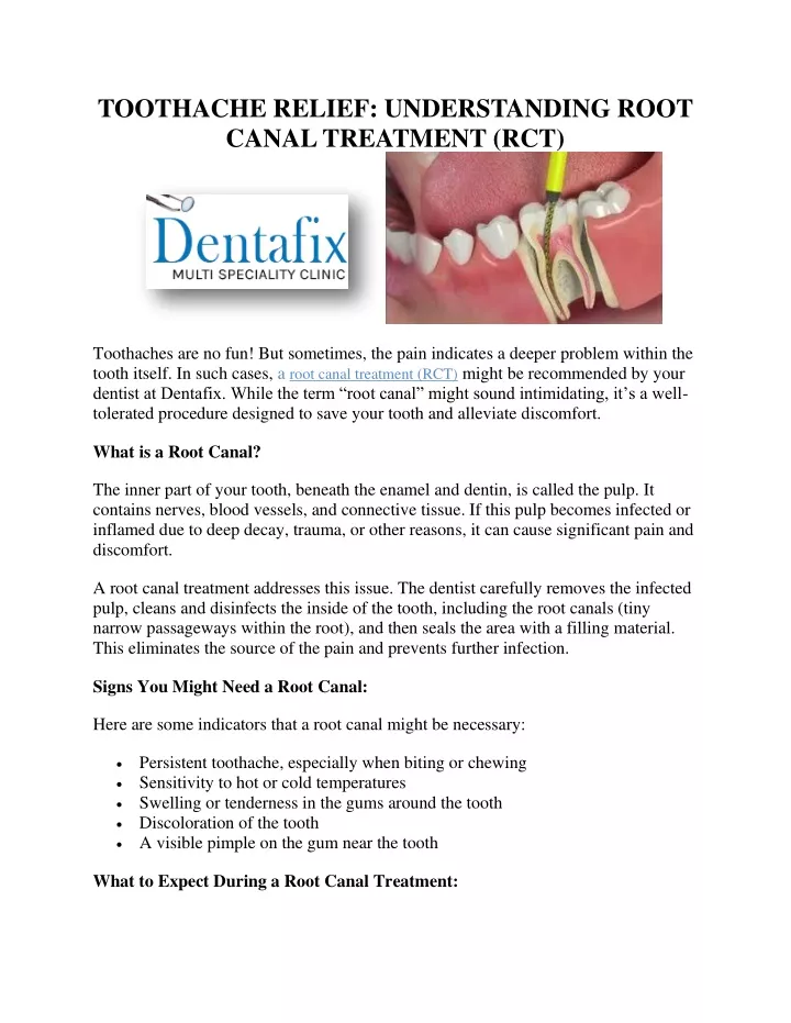 toothache relief understanding root canal