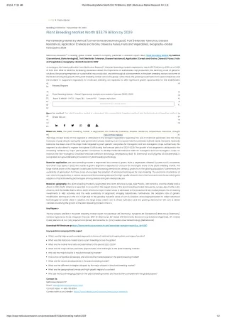 Plant Breeding Market Application Worth $33.79 Billion by 2029
