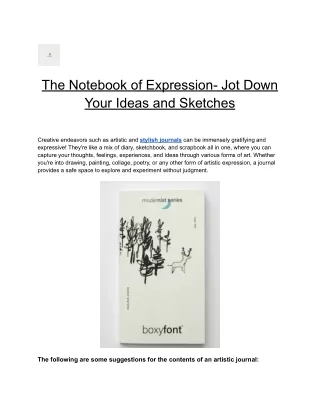the notebook of expression jot down your ideas