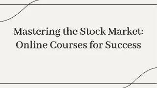 mastering the stock market online courses