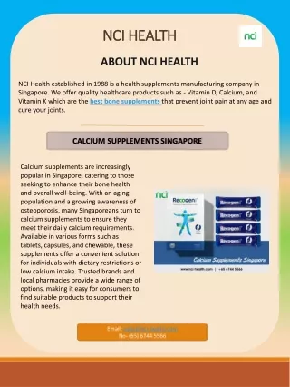 Best Calcium Supplements in Singapore