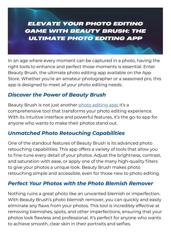 elevate your photo editing game with beauty brush