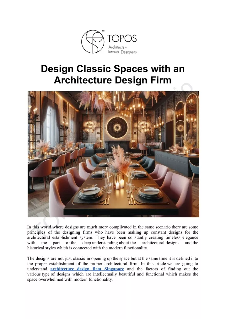 design classic spaces with an architecture design