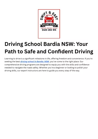 Driving School Bardia And Denham Court NSW