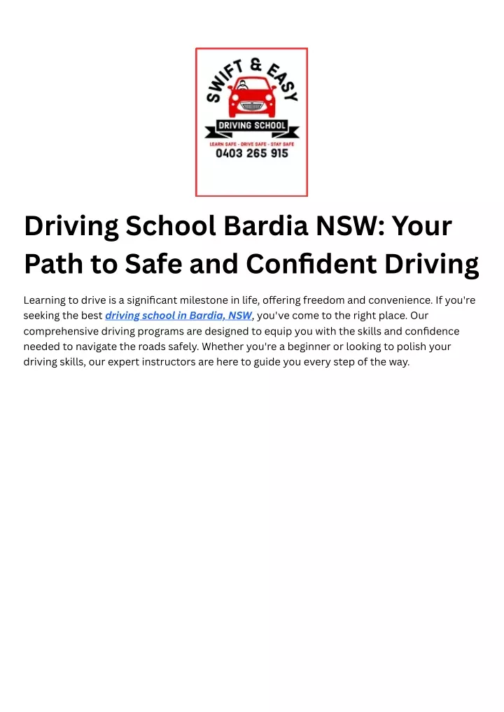 driving school bardia nsw your path to safe