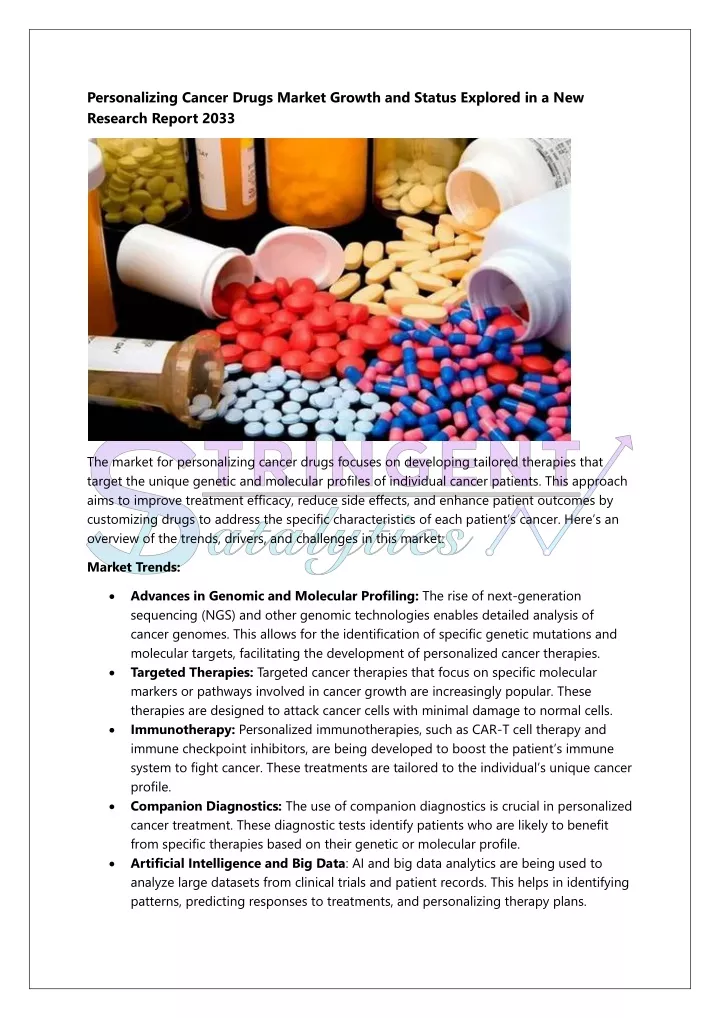 personalizing cancer drugs market growth