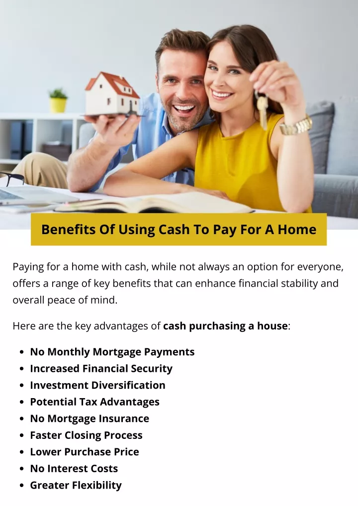 benefits of using cash to pay for a home