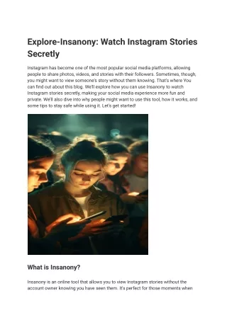 Explore-Insanony: Watch Instagram Stories Secretly