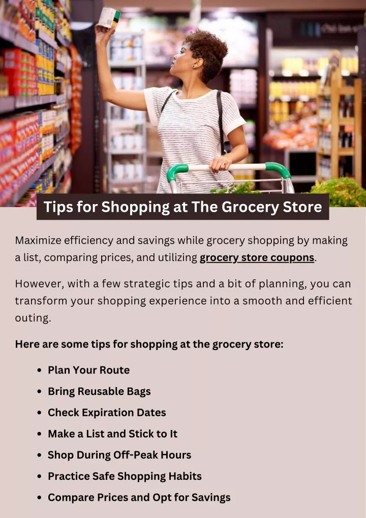 tips for shopping at the grocery store