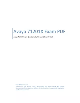 Avaya 71201X Exam PDF