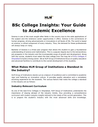 BSc College Insights: Your Guide to Academic Excellence